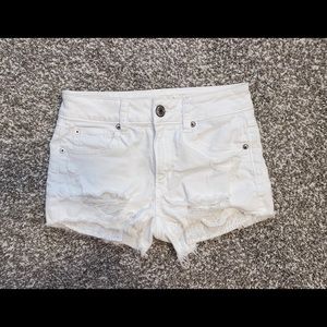 American Eagle white jean shorts
